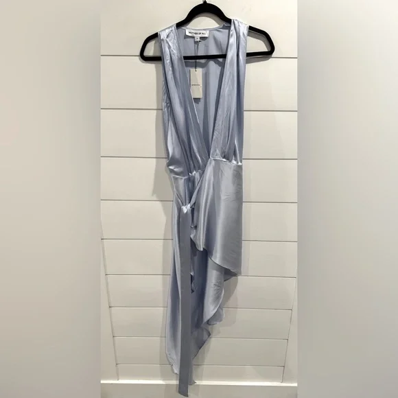 NWT Mother of All light blue Perry silk wrap dress - Picture 3 of 8
